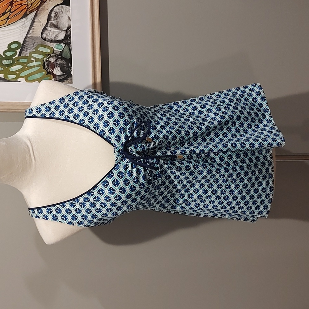 Lands end, size says 14 looks more M/L, blue swim top